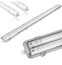 Oprawa LED 120cm 2x36W Clear z tubami LED 6500K | LVT