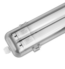 120 cm 2x36W Clear LED Fixture with 6500K LED Tubes | LVT