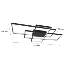 Żyrandol LED Galaxis Hydra 90x50x8cm 126W czarny | LVT
