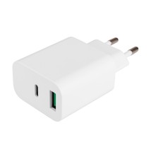 Zasilacz Quick Charge 20W 1xUSB-C 1xUSB-A biały