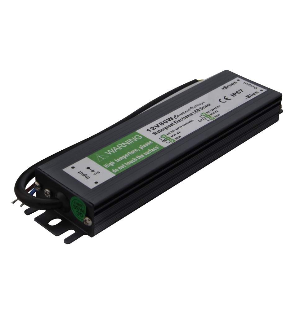 IP67 12V 80W 6.67A LED Power Supply | LVT