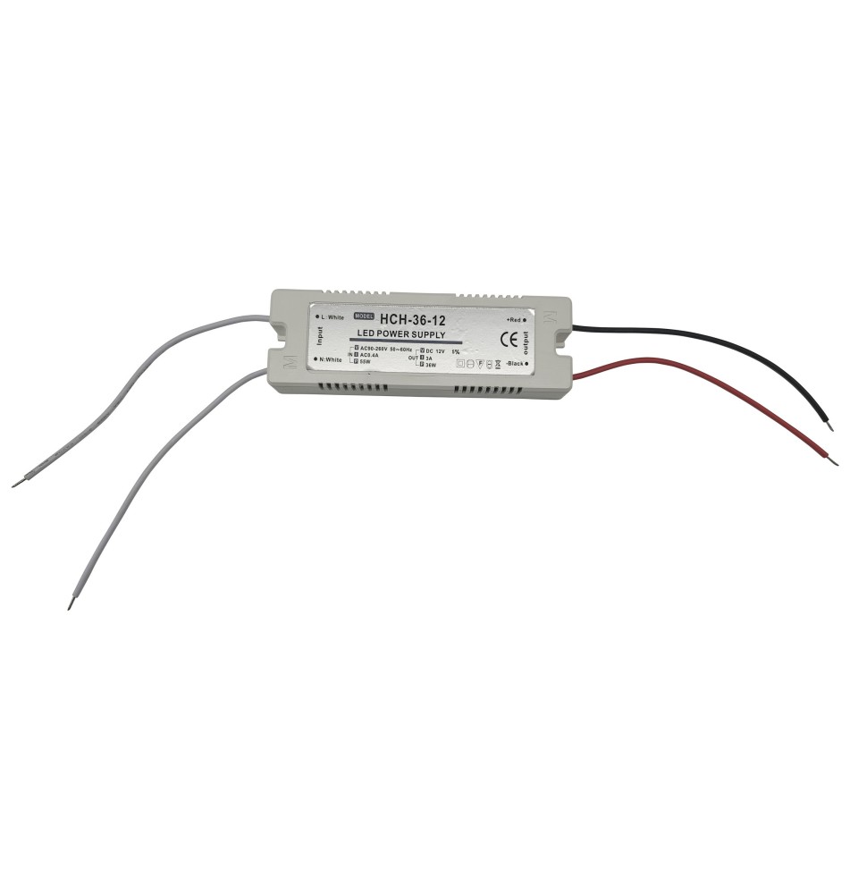 Zasilacz LED meblowy 12V 36W 3A IP20 plastik | LVT