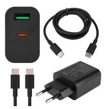 Zasilacz Quick Charge 20W 1xUSB-C 1xUSB-A czarny