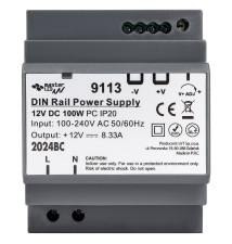 12V 100W 8.33A DIN Rail Power Supply, IP20 | LVT