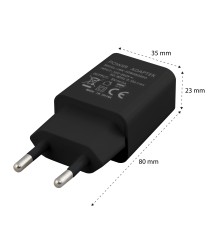 Zasilacz wtyczkowy 5V/2A 1x USB DC czarny | LVT