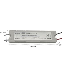Zasilacz LED meblowy 12V 72W 6A IP20 plastik