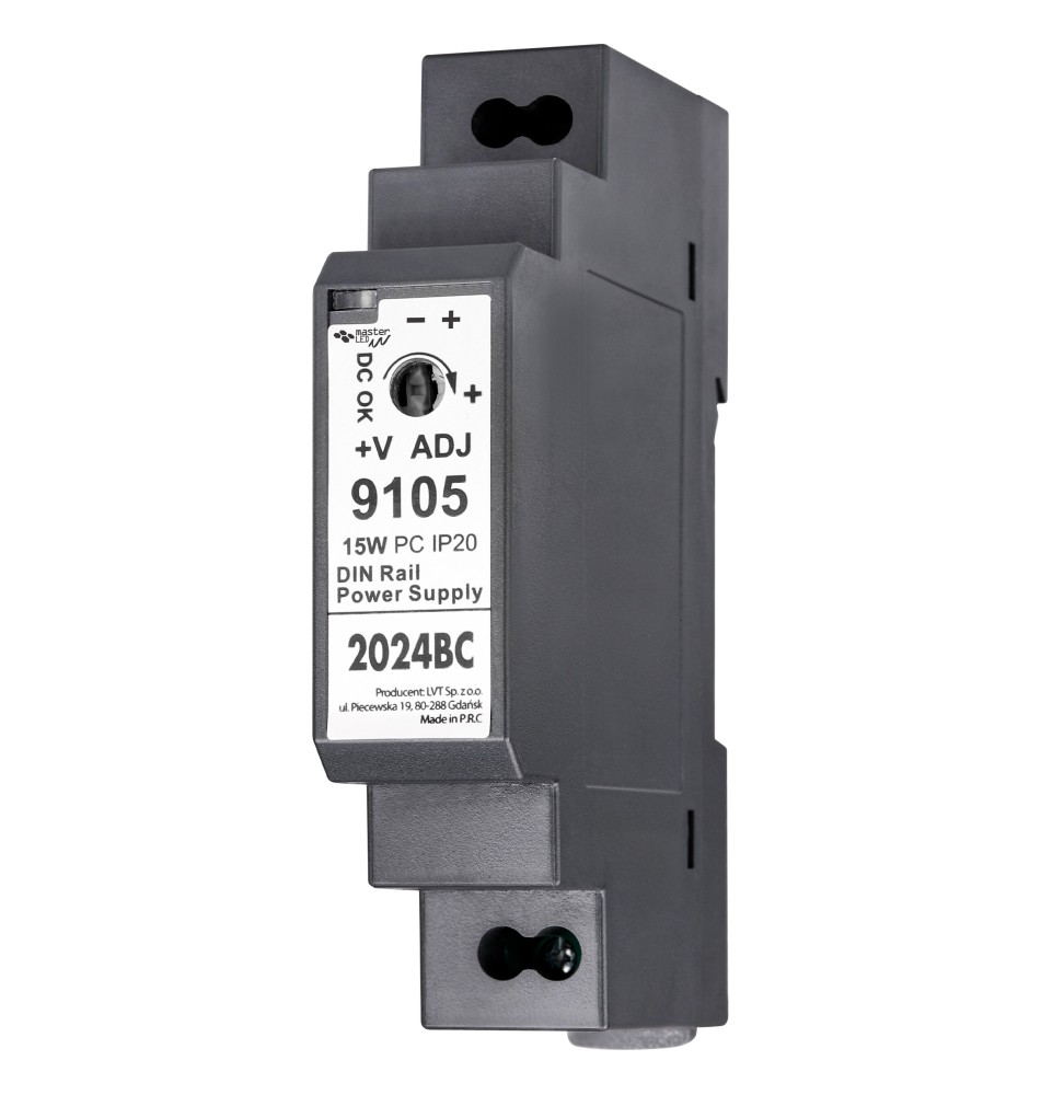 12V 15W 1.25A IP20 DIN Rail Power Supply | LVT