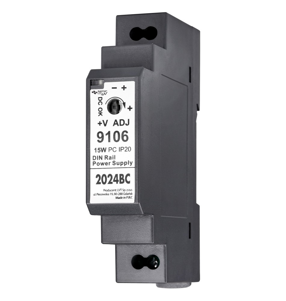 Zasilacz na szynę DIN 24V 15W 0.63A IP20