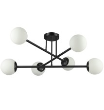 Bali-12 E27 LED Chandelier, 74 cm, 6 bulbs, black | LVT