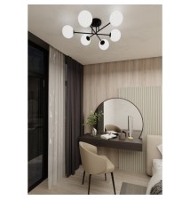 Żyrandol LED E27 Bali-12 74cm x6 czarny