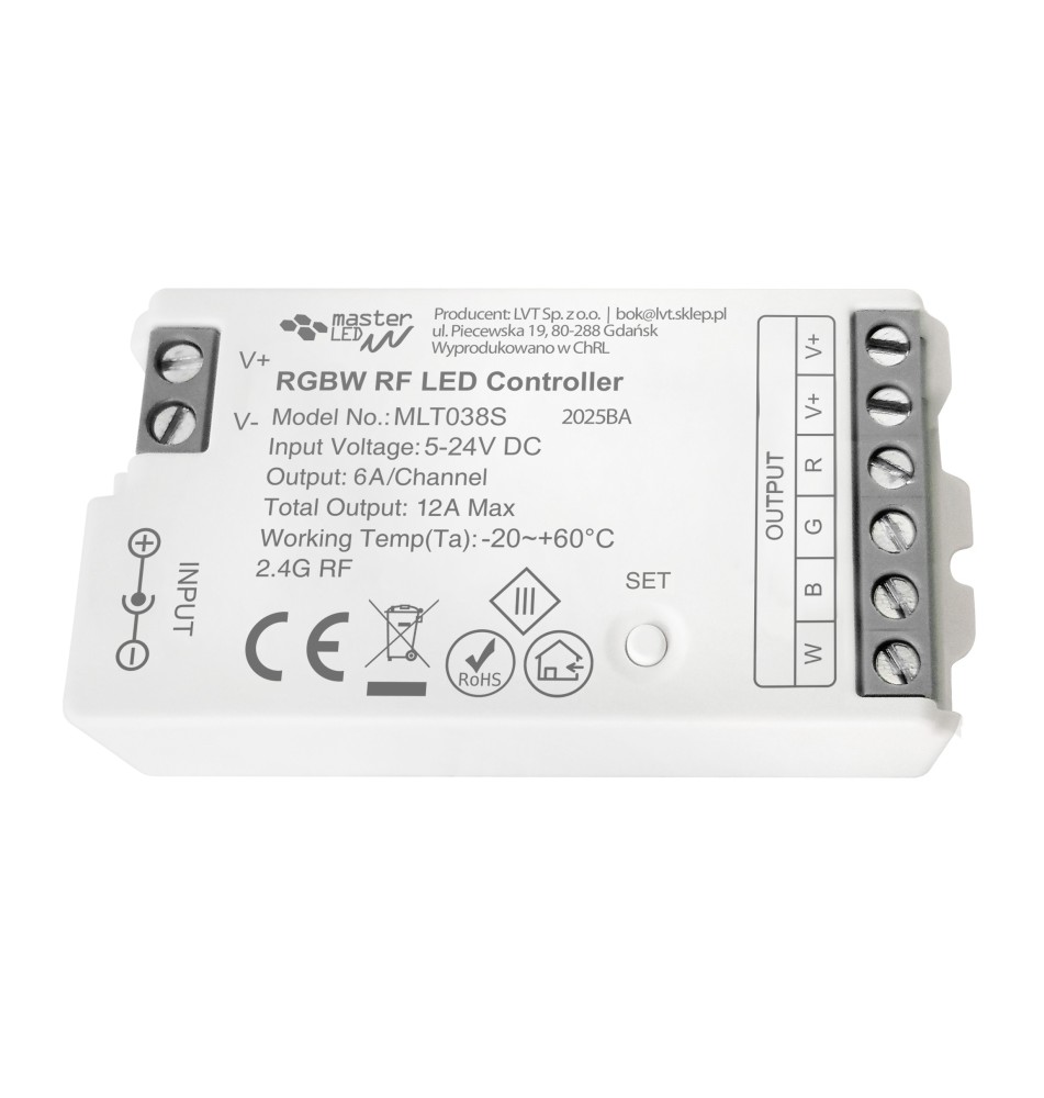 Sterownik LED RGBW RF 12/24V 12A MLT038S | LVT