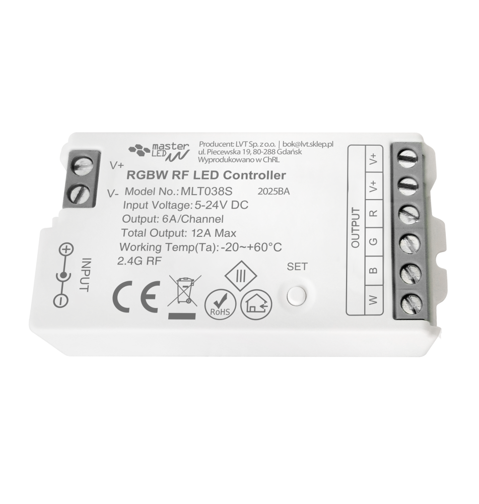 Sterownik LED RGBW RF 12/24V 12A MLT038S