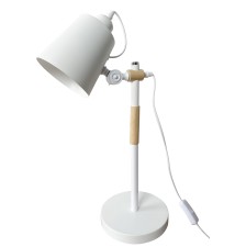 Casio E27 White Wooden Desk Lamp | LVT