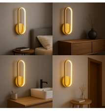 Kinkiet ścienny LED Goldimo 13W 43cm złoty