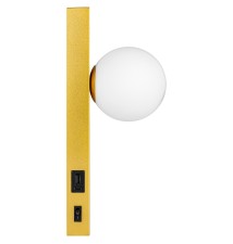 Kinkiet do czytania Bali-10 G9 USB A+C włącznik złoty