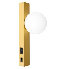 Kinkiet do czytania Bali-10 G9 USB A+C włącznik złoty