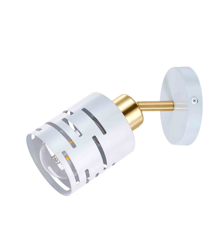 Kinkiet E27 LED Elen ruchomy x1 biały + złoty | LVT