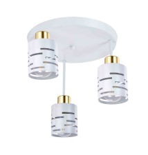 Elen E27 LED Wall Sconce, 3-Pack, White + Gold, Round | LVT