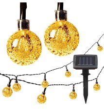 Solar LED String Lights, 20 LEDs, 485 cm, Round | LVT