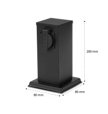 Słupek ogrodowy Ontario 230V 20cm 2 gniazda czarny | LVT