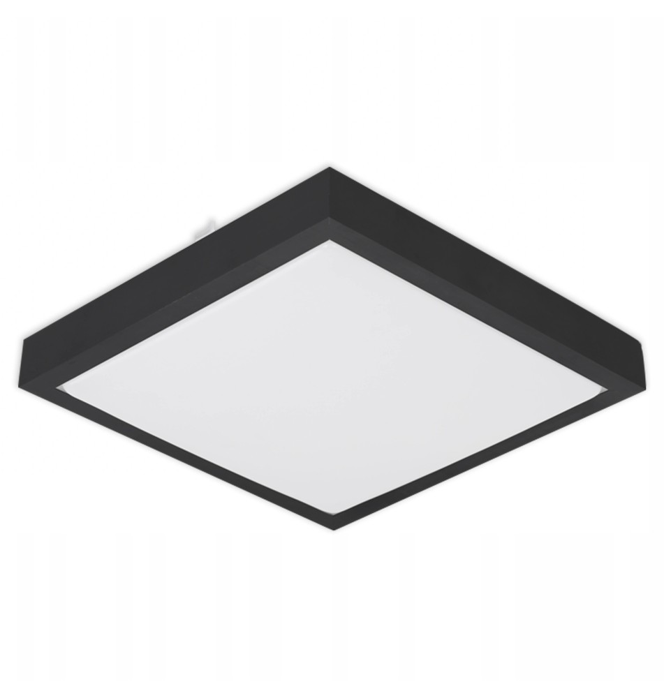 Plafon Solen 2xE27 kwadrat czarny z czujnikiem mikrofalowym DIP | LVT