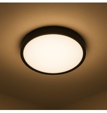 Luvo 2xE27 Round Black Ceiling Light with Microwave Sensor | LVT