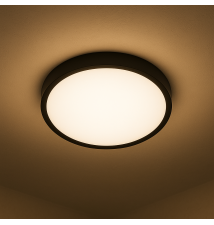 Plafon Luvo 2xE27 okrągły czarny z czujnikiem mikrofalowym