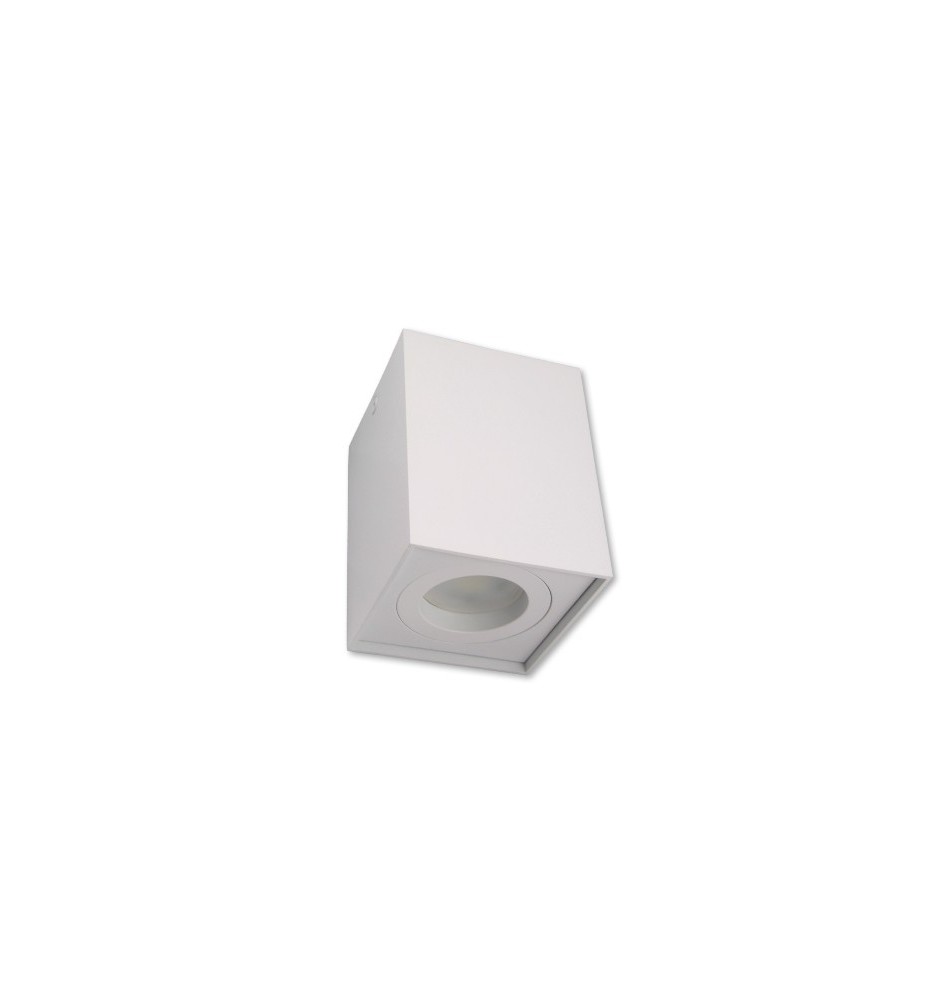 GU10 Surface-Mounted Square Light Fixture, 83x83x100, Fixed, White | LVT