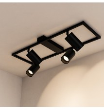 Żyrandol LED GU10 Bumo x4 czarny | LVT