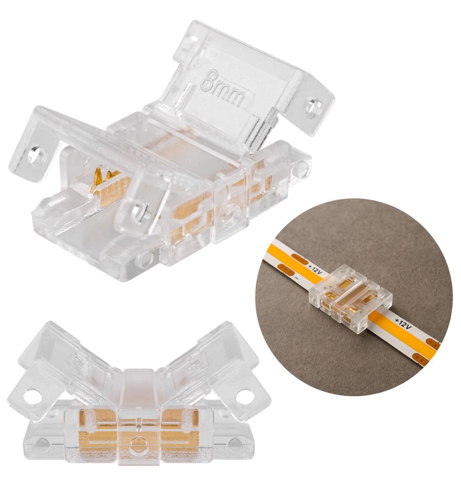 Złączka do taśmy LED COB 8mm zatrzaskowa