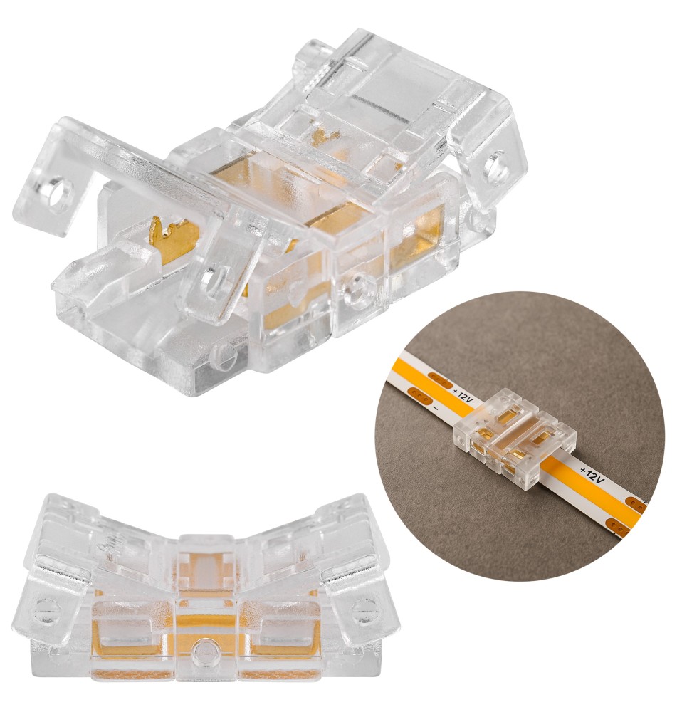 Złączka do taśmy LED COB 8mm zatrzaskowa zasilająca