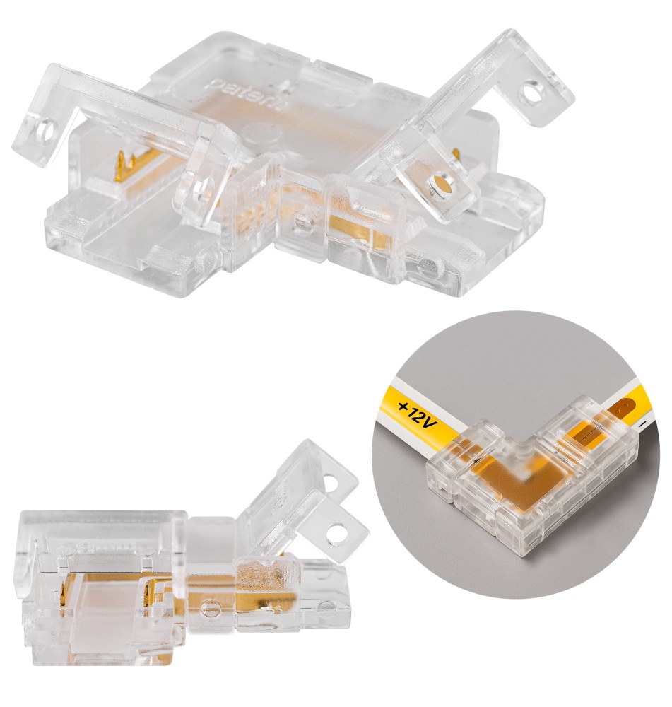 Złączka do taśmy LED COB kątowa 8mm | LVT