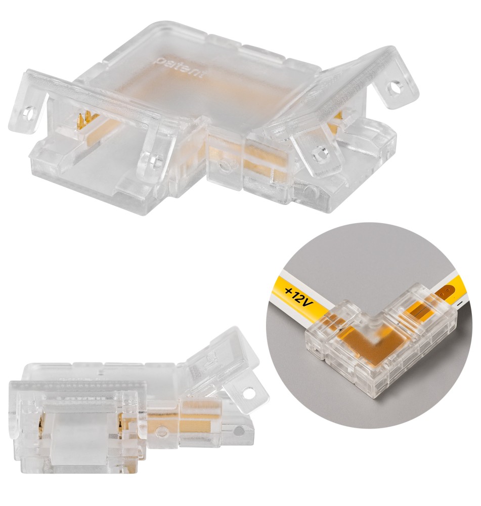 Złączka do taśmy LED COB kątowa 10mm | LVT