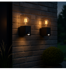 Oprawa architektoniczna Denver E27 czarna PIR