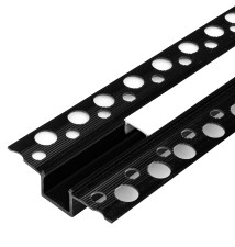 Profil LED PCV 50x12 Wpuszczany GK czarny 2m Klosz mleczny | LVT