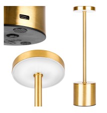 Lampa biurkowa Riti LED 3CCT akumulator złota