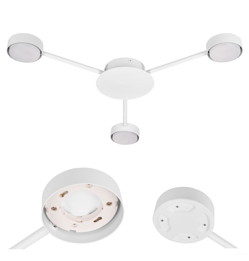 Żyrandol LED GX53 Zibo x3 65cm biały | LVT