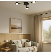 Żyrandol LED GX53 Zibo x3 65cm czarny | LVT