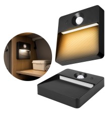 Lampa LED Akumulatorowa Poli PIR czarna 3CCT | LVT