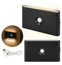 Lampa LED Akumulatorowa Wolf PIR czarna 3CCT