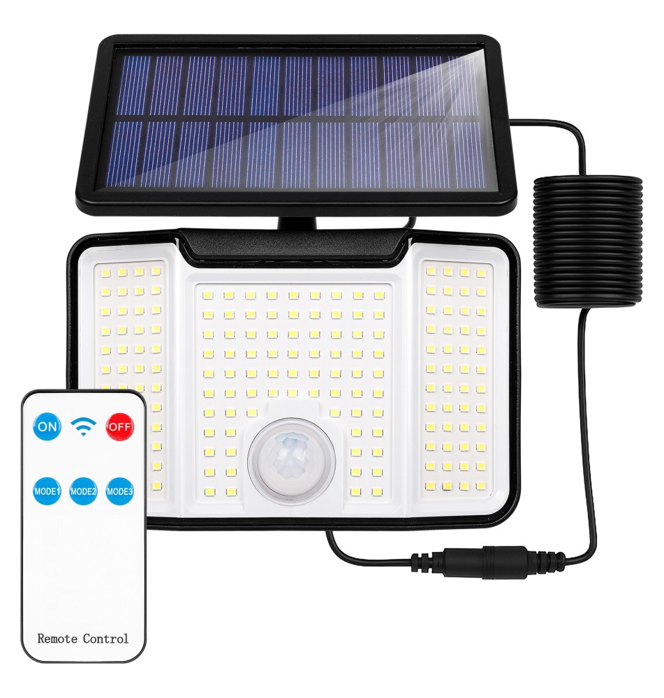 Naświetlacz LED solarny 172xSMD PIR pilot | LVT