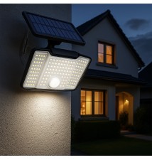 Naświetlacz LED solarny 172xSMD PIR pilot