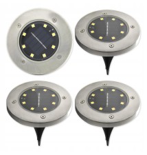 Lampa LED solarna 8xSMD ogrodowa wbijana - 4 szt.