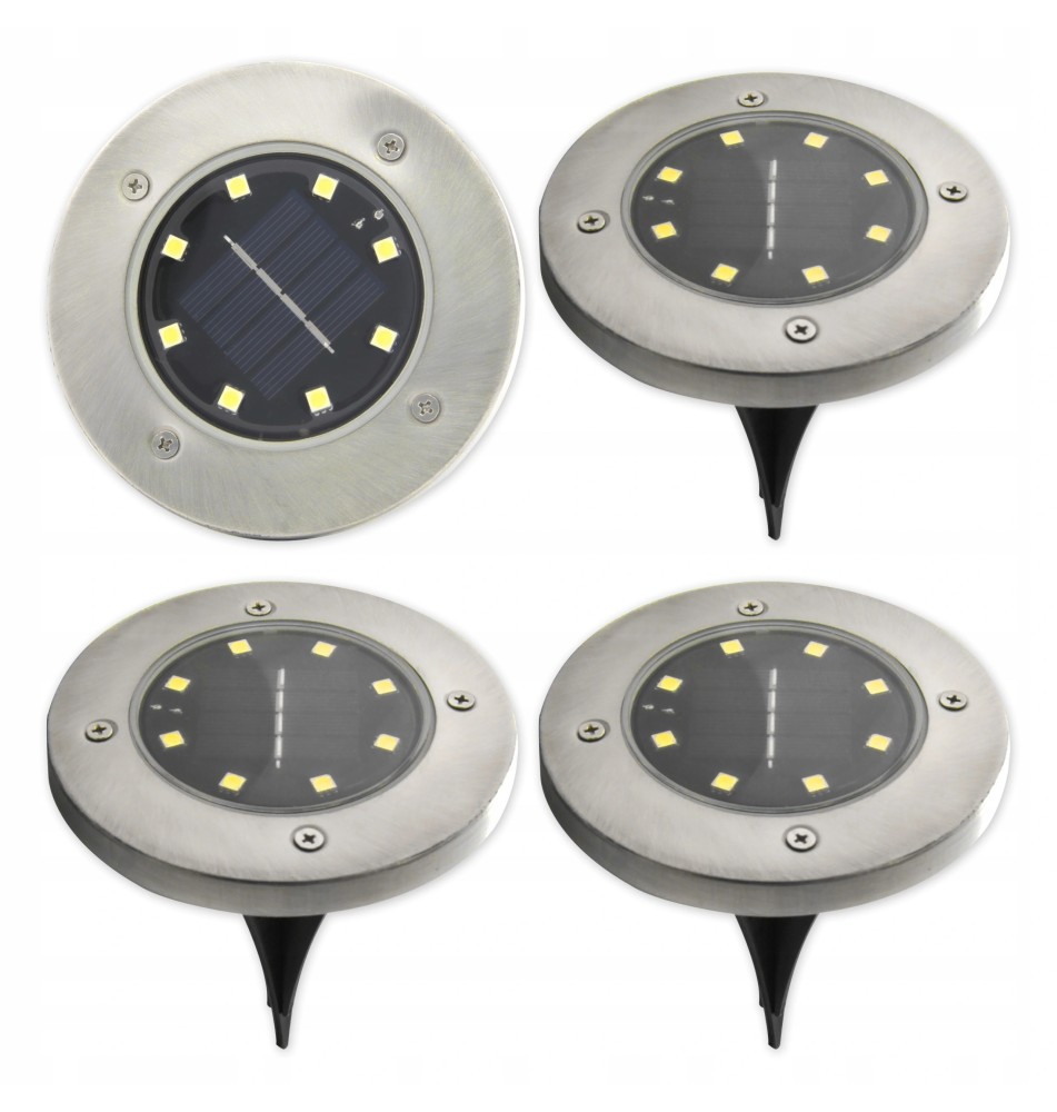 Lampa LED solarna 8xSMD ogrodowa wbijana - 4 szt.