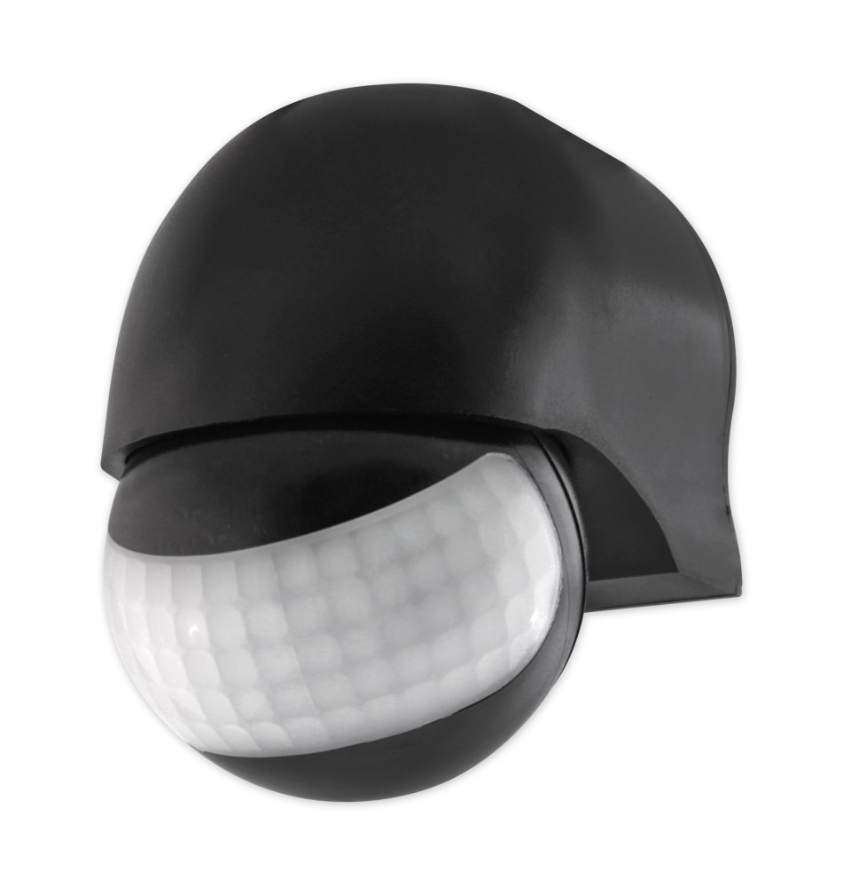 Czujnik ruchu PIR zewnętrzny regulowany IP44 czarny