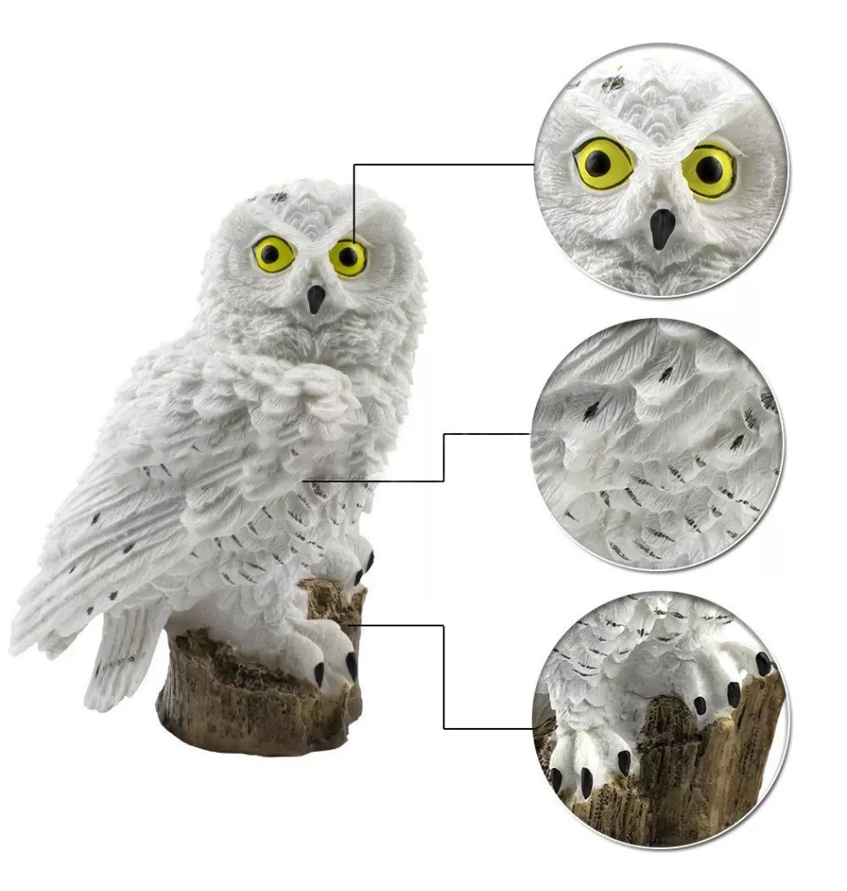 Lampa LED solarna wbijana sowa 40cm