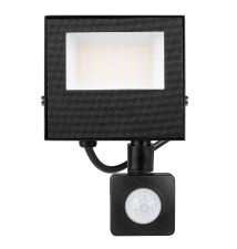 Mola 20W 4500K Black SMD LED Floodlight with PIR | LVT