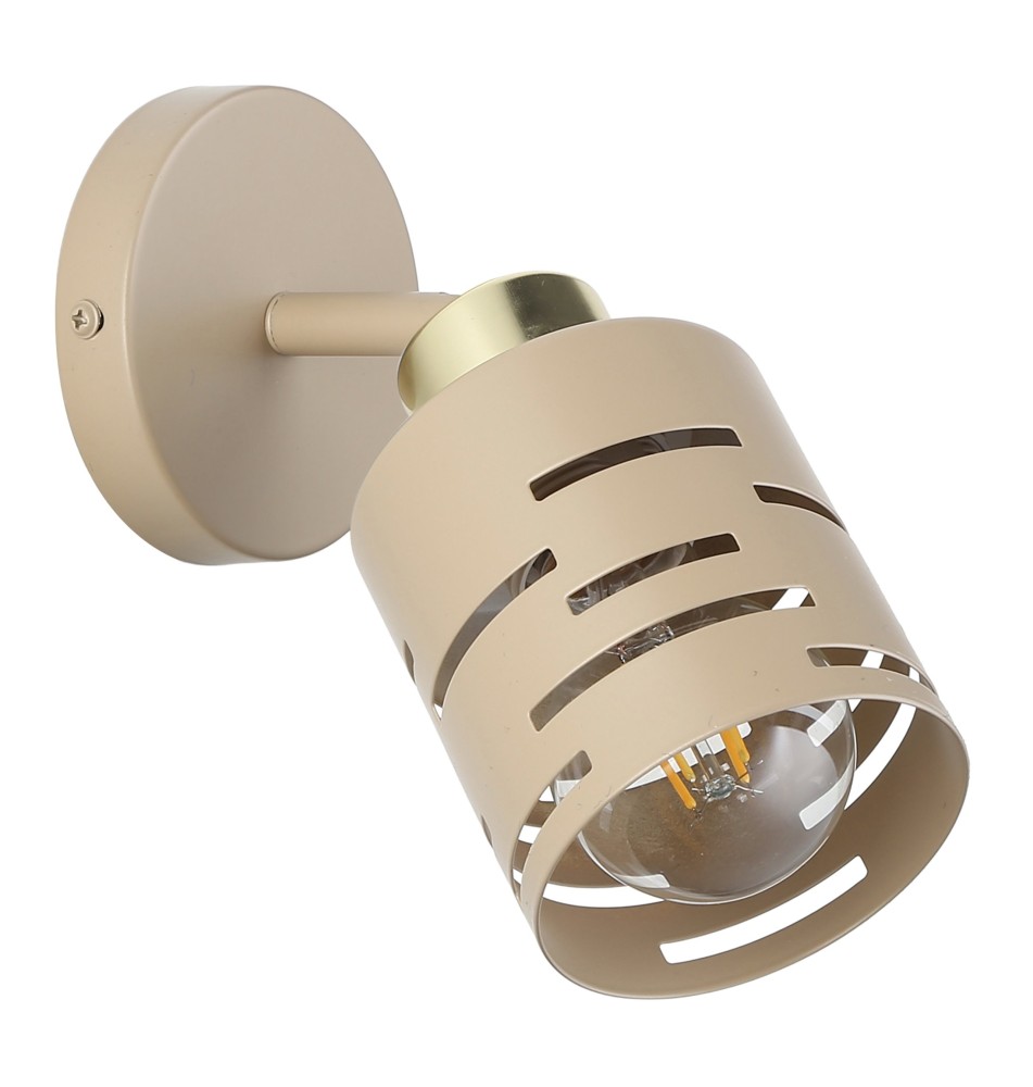 Kinkiet E27 LED Elen ruchomy x1 beż+złoty | LVT