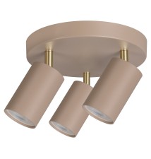 Kinkiet GU10 LED Bardo ruchomy x3 beż+złoty okragł | LVT