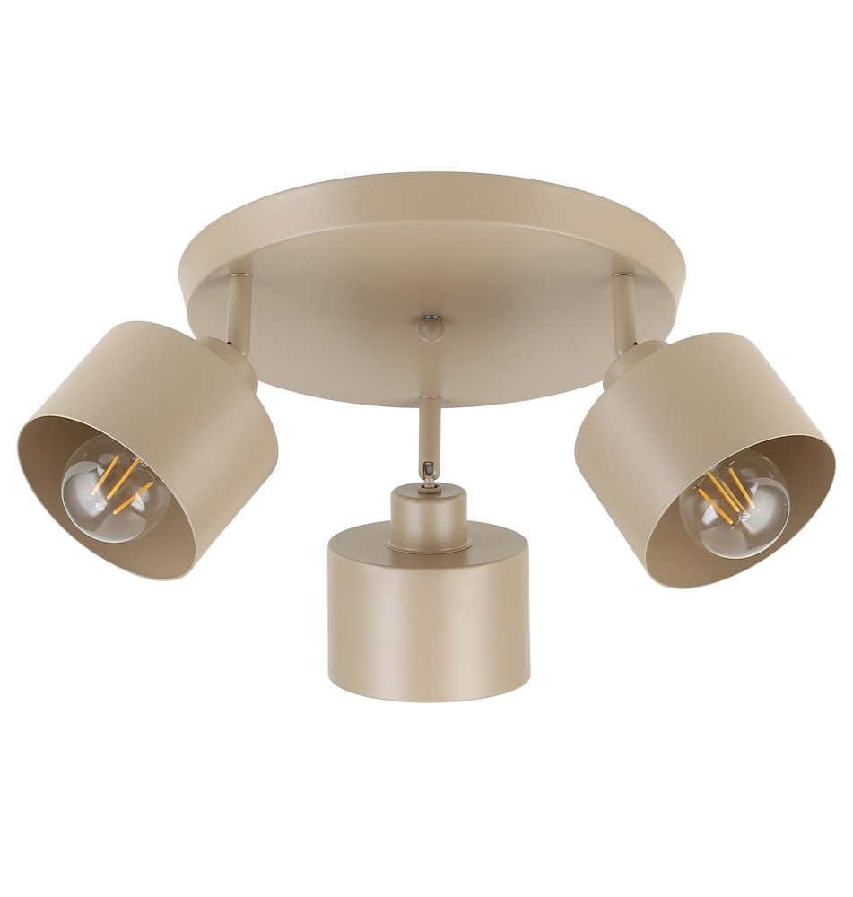 Kinkiet E27 LED Elza ruchomy x3 beżowy okrągły
